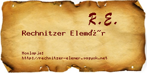 Rechnitzer Elemér névjegykártya